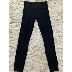 Athleta‎ Moto Black High Rise Pocket Leggings Athletic Activewear Workout Pants